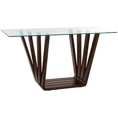 Table D'appoint - Dkd Home Decor - Marron - Verre Et Bois De Noyer - 45 X 145 X 75 Cm - Petit Meuble Complément