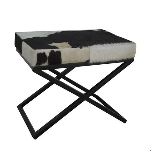 Banc De Pied De Lit Vache Métal Dkd Home Decor
