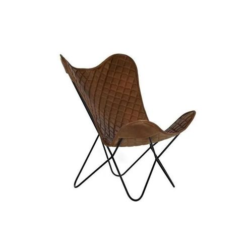 Chaise De Salle À Manger - Dkd Home Decor - Vintage - Métal - Cuir - Marron