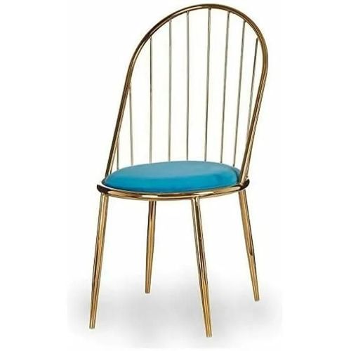 Chaise - Gift Decor - 23465 - Lot De 2 - Polyester - Métal - Bleu