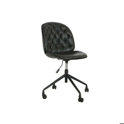 Chaise Vintage - Dkd Home Decor - Réglable - Noir - Métal Polypropylène - Avec Roues