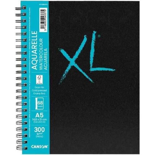 Carnet De Dessin - Canson - Xl Book Aquarelle - A5 - 68 Pages - Papier Aquarelle 300 G/M2