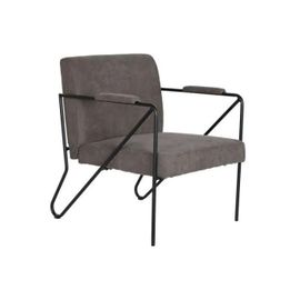 Fauteuil Dkd Home Decor Gris Métal Polyester (64 X 69,5 X 76 Cm)