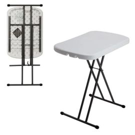 Table Pliante Polyvalente Ultra Résistante À Vie - Lifetime - 66x46x61 / 66/71 Cm - Rectangulaire - Blanc