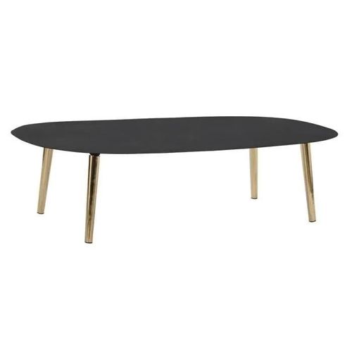 Table Basse Moderne Noir Doré Fer 122 Cm