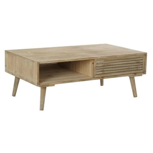 Table Basse Style Alpin Sapin Naturel 99 Cm - Marque - Modèle - Blanc - Métal