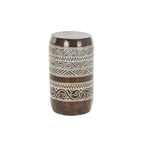 Table D'appoint Naturel Blanc Bois D'albassia (28 X 28 X 50 Cm) (29 X 29 X 50 Cm)
