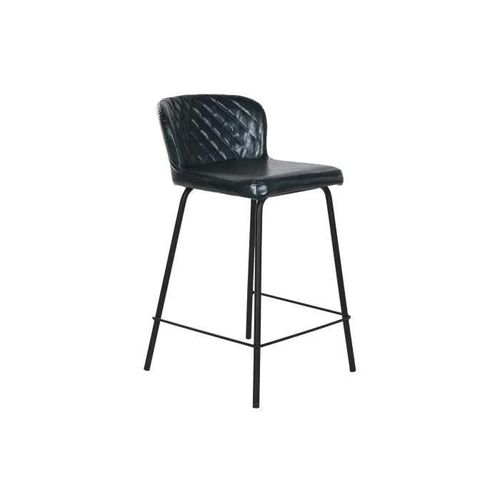 Tabouret Noir Métal Pu (40 X 42,5 X 81,5 Cm)
