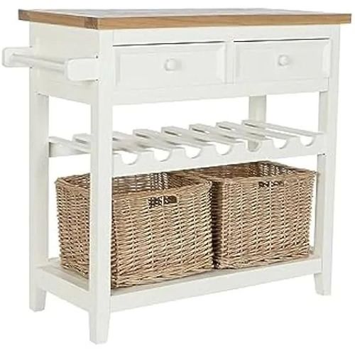Table D'appoint - Dkd Home Decor - Standard - Beige - Osier Et Bois De Paulownia - 80x88x38 Cm