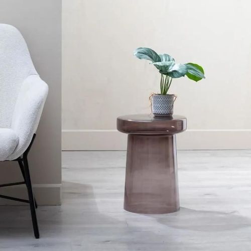Table D'appoint Verre Gris 30 X 30 X 40 Cm