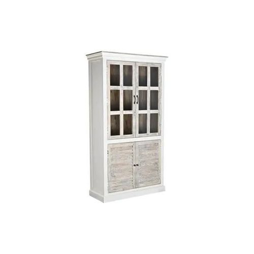 Bibliothèque Verre Aluminium Bois De Manguier (110 X 45 X 200 Cm)
