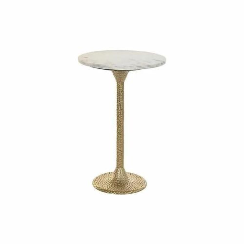 Table D'appoint Doré Aluminium Blanc Marbre - Marque - Modèle - Couleur Principale: Blanc