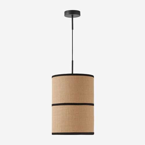 Plafonnier Olinda En Jute Et Coton Noir Ø25 Cm