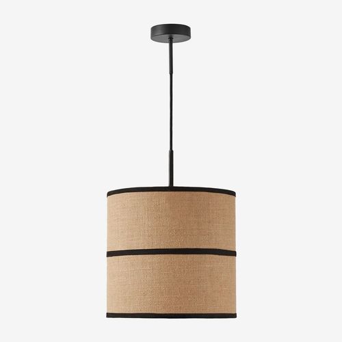 Plafonnier Olinda En Jute Et Coton Noir Ø30 Cm