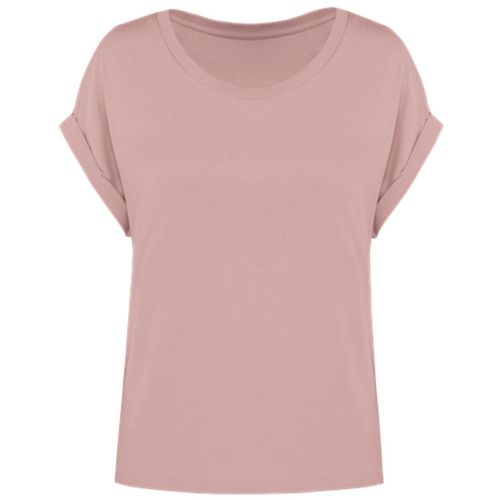 T-Shirt Écoresponsable Manches À Revers - Femme - Pat309 - Rose Pétale