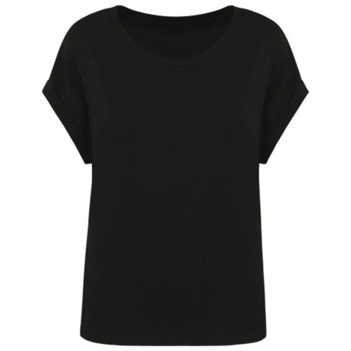 T-Shirt Écoresponsable Manches À Revers - Femme - Pat309 - Noir