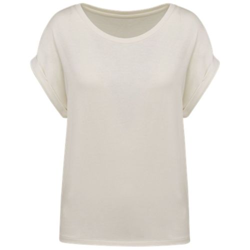 T-Shirt Écoresponsable Manches À Revers - Femme - Pat309 - Beige Ivoire