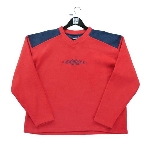 Reconditionné - Pull Polaire Homme Vintage Y2k Rouge - Taille M - Homme - Rouge