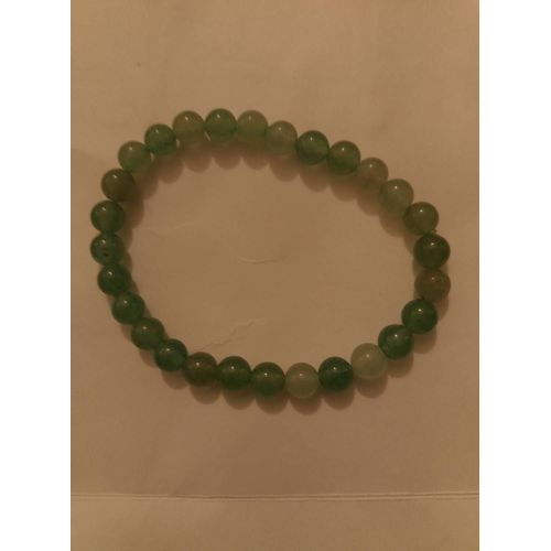 Bracelet Élastique En Aventurines Vertes.