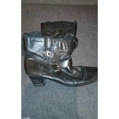 Bottines À Talons 37 Cuir Bon État.