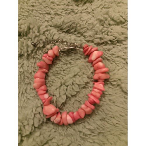 Bracelet En Rocaille Rouge Vintage Années 80.