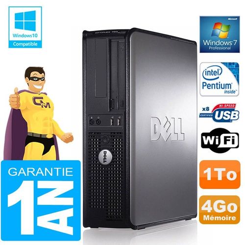 PC DELL 780 DT Intel E5300 Ram 4Go Disque 1 To Graveur DVD Wifi W7