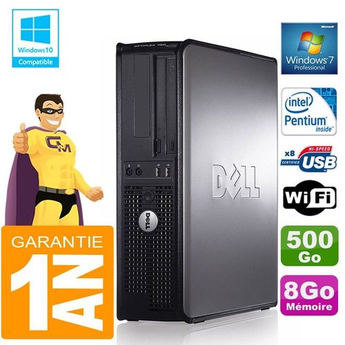 PC DELL 780 DT Intel E5300 Ram 8Go Disque 500 Go Graveur DVD Wifi W7