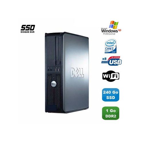 PC DELL Optiplex 760 DT Intel E8400 3Ghz 1Go DDR2 240Go SSD WIFI XP Pro