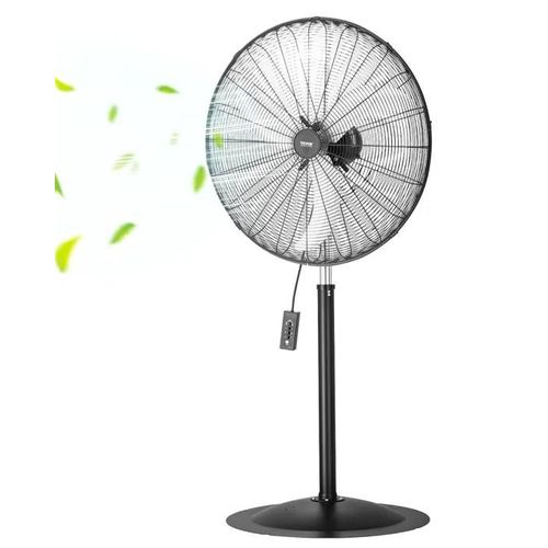 Ventilateur sur Pied Industriel-VEVOR-688 mm-Ventilateur de Sol-oscillant à 85°-Hauteur Réglable-3 Vitesses Réglables-9100 CFM