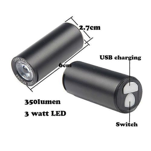 Led Bike Light Usb Rechargeable Front Light 350 Lumens Bicycle Head Light 3w Cycling Headlight Buil
