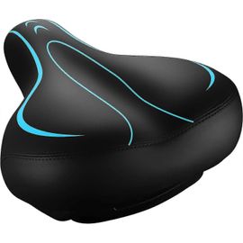 Siège De Vélo Siège De Vélo Large Pour Hommes Femmes Confortable Mousse À Mémoire De Forme Résistant À La Transpiration Essentiel Selle De Vélo - Double Absorption Des Chocs