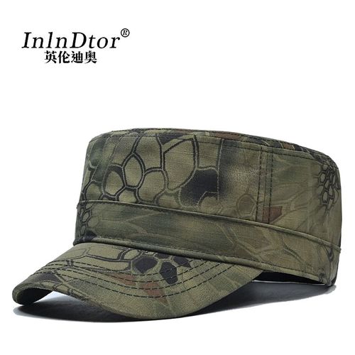 Chapeau Imprimé Python À Dessus Plat Pour Hommes,Casquette D'escalade À Séchage Rapide,Protection Solaire De Survie En Plein Air,Casquette Militaire,Printemps Et Été