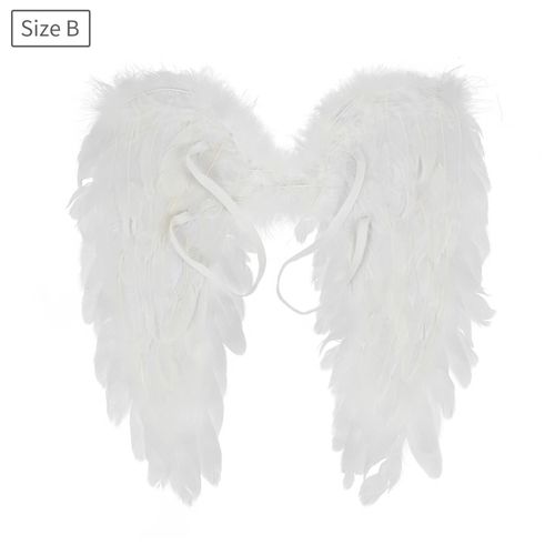 Ailes D'ange En Plumes Blanches Et Noires,Cadeau D'anniversaire Pour Enfants Et Adultes,Ailes De Cosplay,Spectacle Sur Scène,Costume De Fête D'halloween Et De Noël