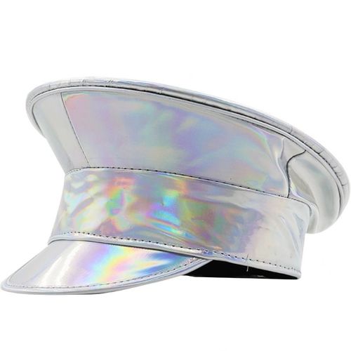 Chapeau De Capitaine Scintillant Pour Adulte,Casquette En Cuir Patchwork À Paillettes Pour Ixd'enterrement De Vie De Jeune Fille,Festival De Musique,Costume De Carnavals