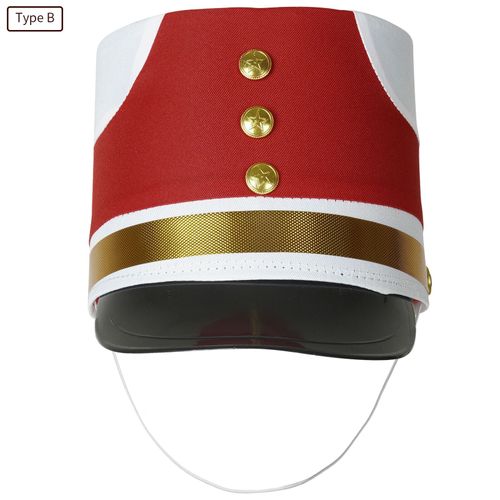Chapeau Haut-De-Forme Rouge Pour Enfants,Chapeaux De Cosplay Pour Spectacle Sur Scène Scolaire,Chapeaux D'équipe De Tambour,Accessoires De Garde D'honneur Musical,Casquette De Soldat Jouet