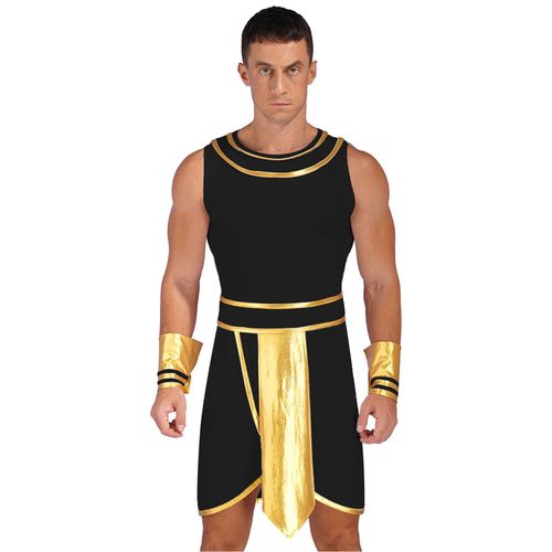 Costume D'halloween Égyptien Pour Homme Adulte,Robe Avec Poignets,Tenue Pour Carnaval Et Ix