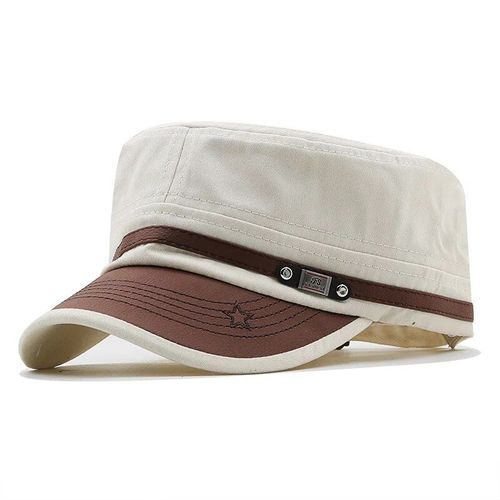 Chapeau De Cadet Décontracté Pour Hommes,Casquettes À Dessus Plat,Mode Visière En Coton,Chapeaux De L'armée Vintage D'été Et D'automne,Chapeau De Papa Adulte,Casquette De Baseball Unisexe