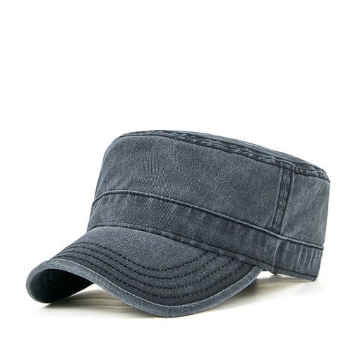 Casquette De Baseball Plate Pour Hommes Et Femmes,Visière Délavée,Dessus Plat,Solide,Grande Taille,Extérieur,Casquette De Soleil,Réglable,56-62cm