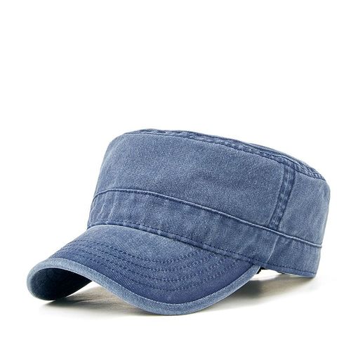 Casquette De Baseball Plate Pour Hommes Et Femmes,Visière Délavée,Dessus Plat,Solide,Grande Taille,Extérieur,Casquette De Soleil,Réglable,56-62cm