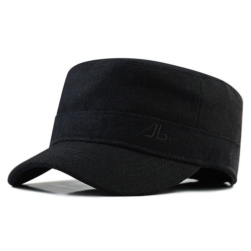 Homme Hiver Grande Taille Feutre Chapeau Papa Extérieur Décontracté Laine Militaire Chapeaux Gros Os Hommes Grande Taille Plat Armée Casquettes 56-62 Cm 62-68 Cm