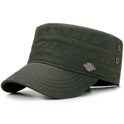 Chapeau Militaire Avec Lettres Rétro Pour Homme Et Femme,Casquette En Coton À Dessus Plat,Protection Contre Le Soleil,Collection Automne