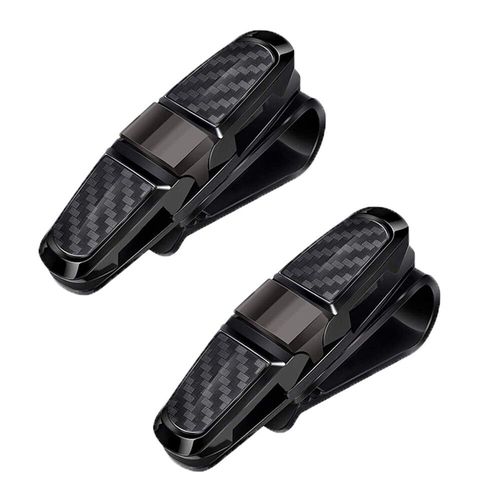 Étui à lunettes pour voiture,2 pièces,pare-soleil automatique,porte-lunettes,Clip pour carte,porte-billet,étui à stylos,boîte à Clip,accessoires universels - Type Black-2pcs