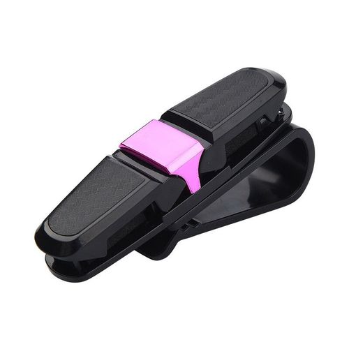 Étui à lunettes de voiture universel,pare-soleil de voiture,porte-lunettes,Clip pour carte,porte-billet,accessoires d'intérieur automobile - Type Rose Red