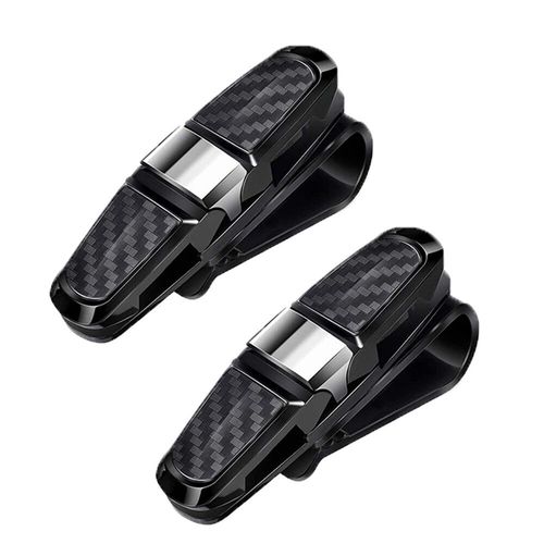 Étui à lunettes pour voiture,2 pièces,pare-soleil automatique,porte-lunettes,Clip pour carte,porte-billet,étui à stylos,boîte à Clip,accessoires universels - Type Silver-2pcs