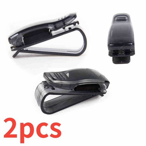 Étui à lunettes de voiture,2 pièces,pare-soleil automatique,porte-lunettes,Clip pour lunettes de soleil,porte-carte,accessoires d'intérieur de voiture - Type Black 02 #B