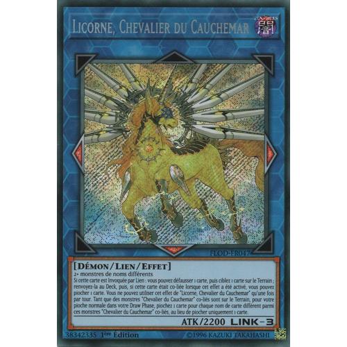 Yu Gi Oh ! Licorne, Chevalier Du Cauchemar ( Flod-Fr047 ) Secret Rare En Français