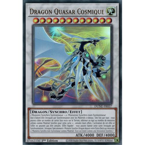 Yu Gi Oh ! Dragon Quasar Cosmique ( Dune-Fr037 ) Ultra Rare En Français