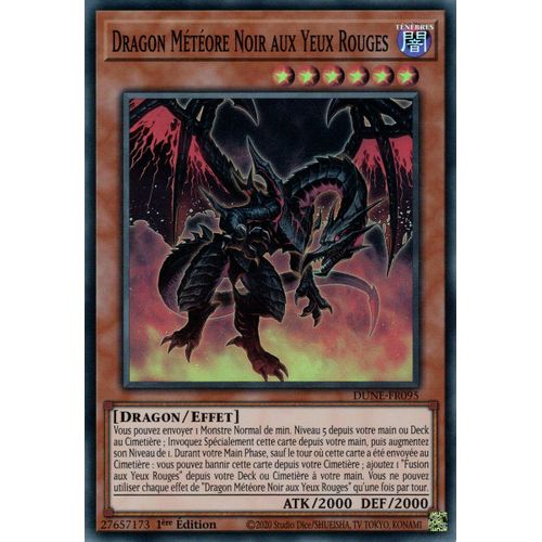 Yu Gi Oh ! Dragon Météore Noir Aux Yeux Rouges ( Dune-Fr095 ) Super Rare En Français