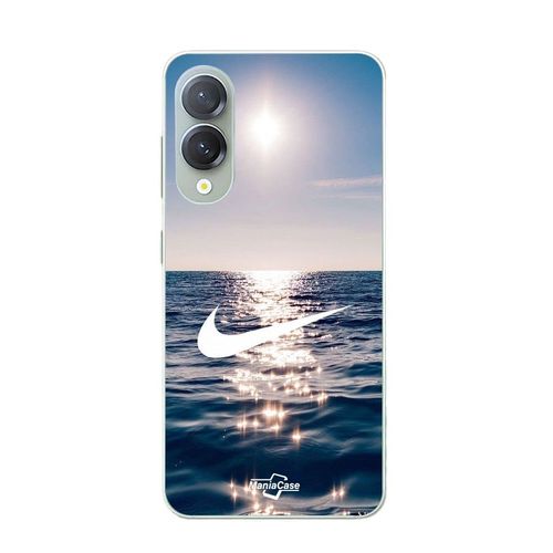 Coque Pour Samsung Galaxy S25 Edge Nike Logo Blanc Mer Soleil