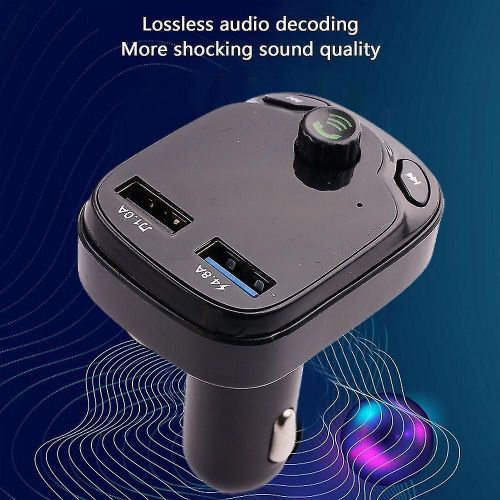 Double Usb Chargeur De Voiture Sans Fil Bluetooth 5.0fm Émetteur Radio Modulateur T8z2